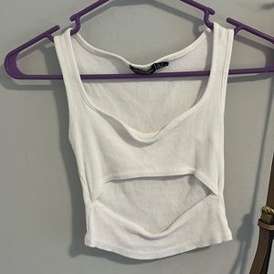 Nasty Gal cutout white tank | Never worn